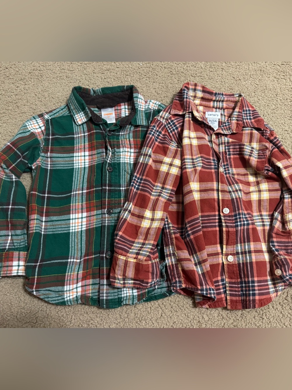 2 Plaid / Flannel 3T Button-Down Shirts - Gymboree & Carters